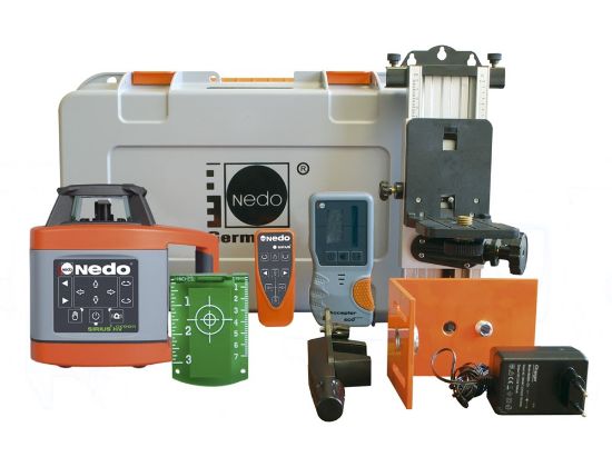 Afbeeldingen van NEDO Rotatielaser SIRIUS 1 HV green set 2 inclusief baakklem, doelplaat, wandhouder, verticaalhouder, afstandsbediening, accu´s, lader en koffer laser-klasse 3R 471952