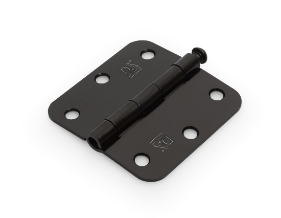 Afbeeldingen van Scharnier rond + losse pen zwart 76X76MM