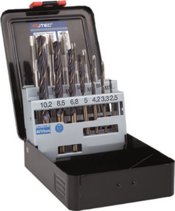 Afbeeldingen van ROTEC Tappen- en borenset OPTI/101 doorlopend 7+7-delig M3-M12 ABS