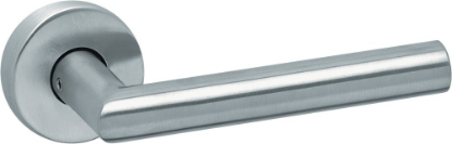 Afbeeldingen van OXLOC Deurkruk + rozet L-model Tilburg RVS PE 37-42MM