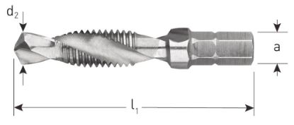 Afbeeldingen van ROTEC Combi-boor/tap-bit HSS-G ¼"-C6,3