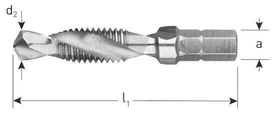 Afbeeldingen van ROTEC Combi-boor/tap-bit HSS-G ¼"-C6,3