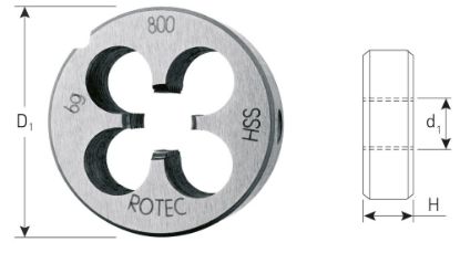 Afbeeldingen van ROTEC Ronde snijplaat HSS DIN-EN22568 UNC