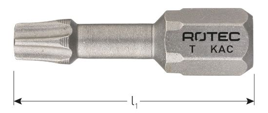 Afbeeldingen van ROTEC Torsionbit ¼" PRO C6,3MM conisch BASIC TORX 25MM 10x