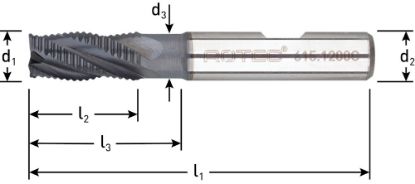 Afbeeldingen van ROTEC Ruwfrees HSS-E type HR DIN844 kort AlCrN-gecoat