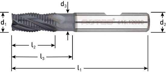 Afbeeldingen van ROTEC Ruwfrees HSS-E type HR DIN844 kort AlCrN-gecoat