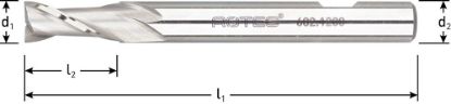 Afbeeldingen van ROTEC Spiebaanfrees HSS-E DIN844 lang ongecoat
