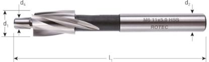Afbeeldingen van ROTEC Kopverzinkfrees HSS-G 180° DIN373 middelpassing