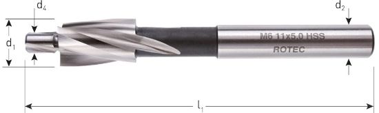 Afbeeldingen van ROTEC Kopverzinkfrees HSS-G 180° DIN373 middelpassing