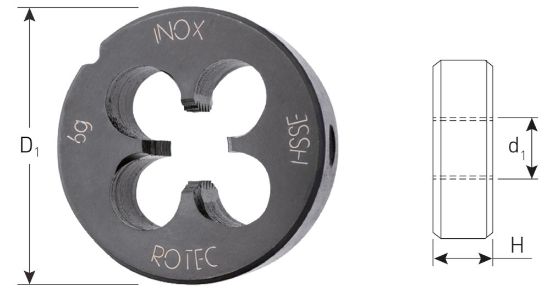 Afbeeldingen van ROTEC Ronde snijplaat HSS-E INOX DIN-EN22568