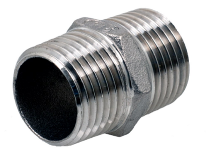 Afbeeldingen van Dubbele nippel staal VZ ⅛"