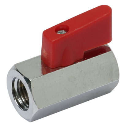 Afbeeldingen van Kraan mini ¼" rood BI/BI