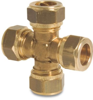 Afbeeldingen van BONFIX Kruisstuk messing KIWA/GASTEC knel 15MM