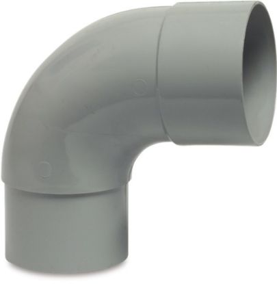 Afbeeldingen van Bocht 87° PVC-U lijmmof/verjonging grijs 80MM