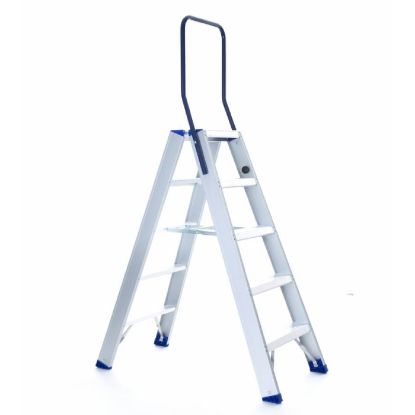 Afbeeldingen van Dubbeltrap industrieel 5 treden incl beugel